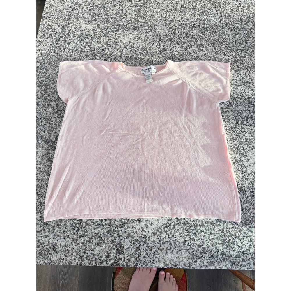 Joseph A Pink Silk Knit Short Sleeve Top Womens 2X Lightweight Minimalist - Picture 1 of 7